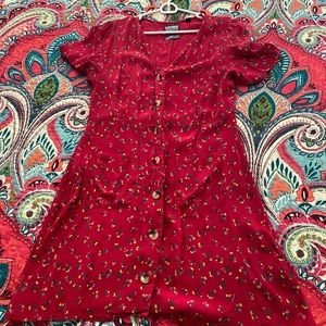 Super Dry Stockholm Red Floral Mini Dress